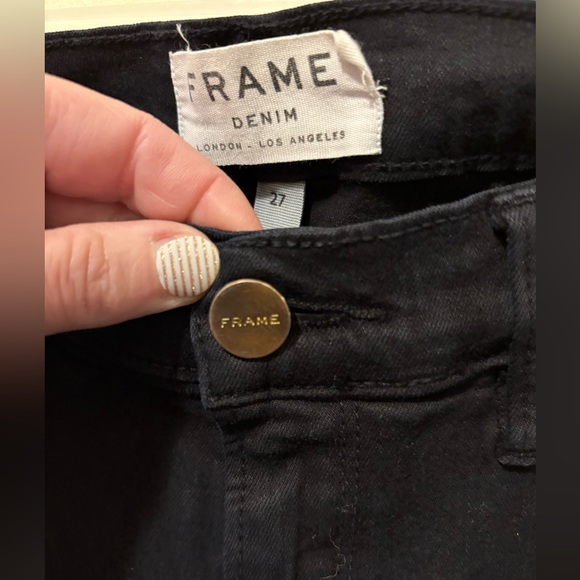 Frame‎ Women's Black de Skinny Jeanne sz 27 inseam 29” ankle - Picture 4 of 9